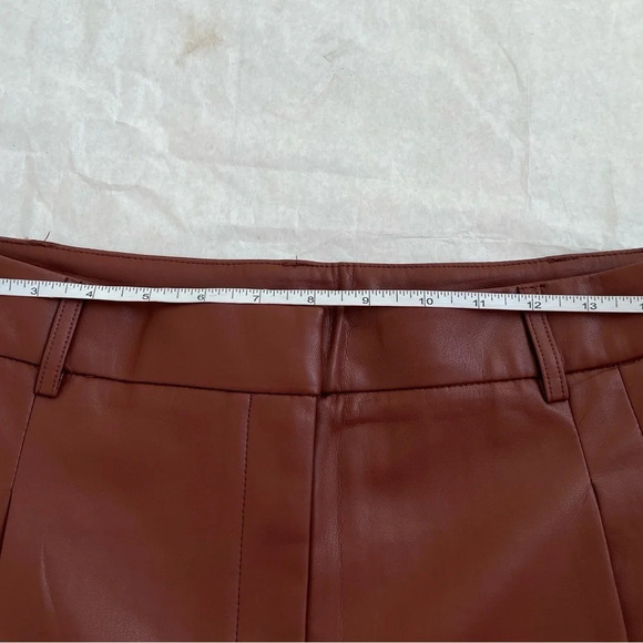House of Harlow 1960 Brown Vegan Leather Wide Leg High Rise Trouser Pant US 10 - Picture 8 of 8